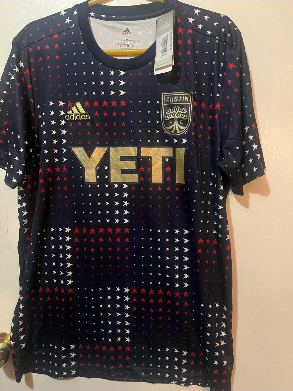 adidas Austin FC Men Navy Jersey with Red & White Stars